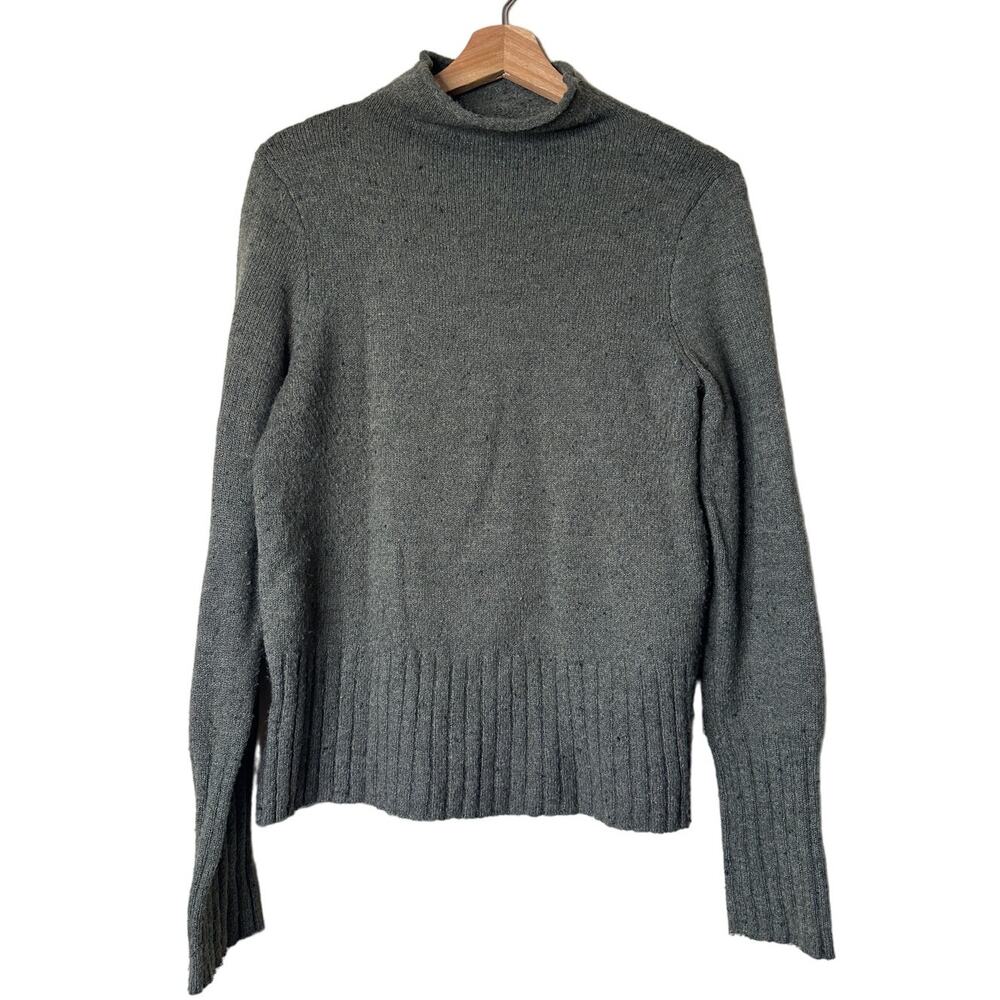 Madewell Green Mini Mockneck Knit Turtleneck Wool Blend